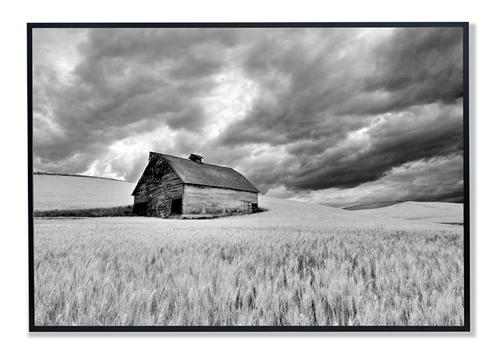 PhotoDF, Barn in Wheat Field with Approaching Storm by Grand Image Home-img2