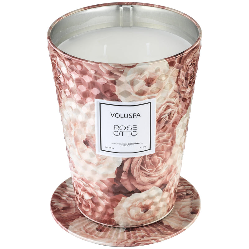 2 Wick Tin Table Candle in Rose Otto design by Voluspa-img50
