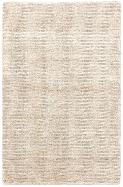 Cut Striped Ivory Hand Knotted Viscose & Wool Rug-img97