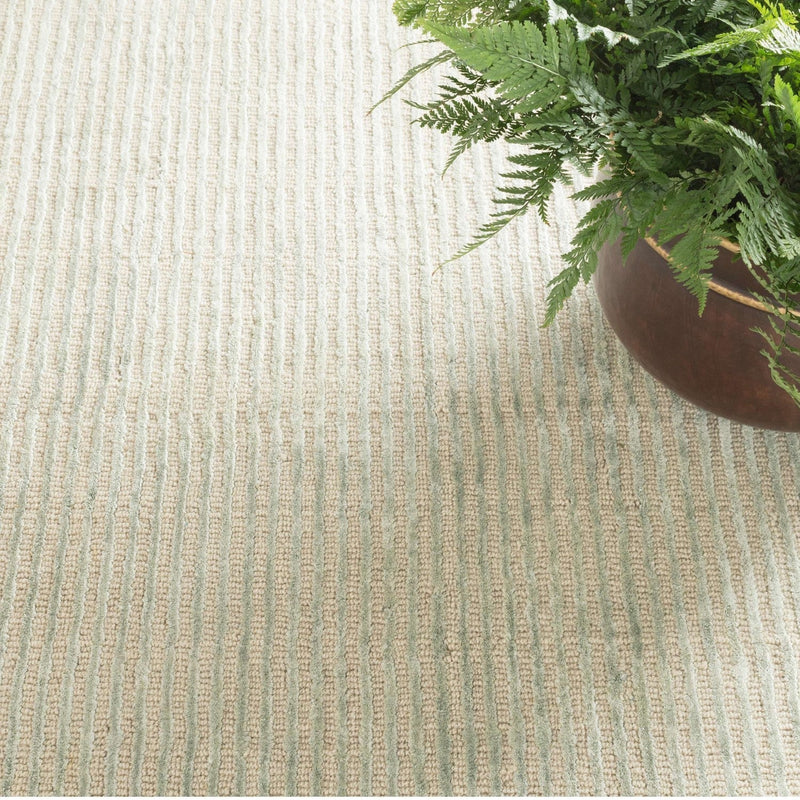 Cut Striped Ocean Hand Knotted Viscose & Wool Rug-img82