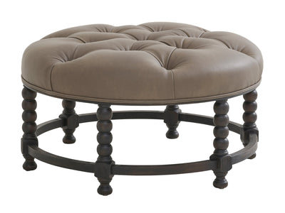 Hanover Leather Tufted Top Ottoman-img98