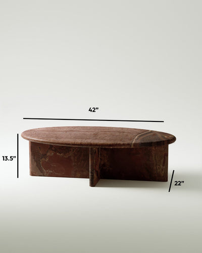 Pernella Petite Oval Coffee Table in Solid Stone-img87