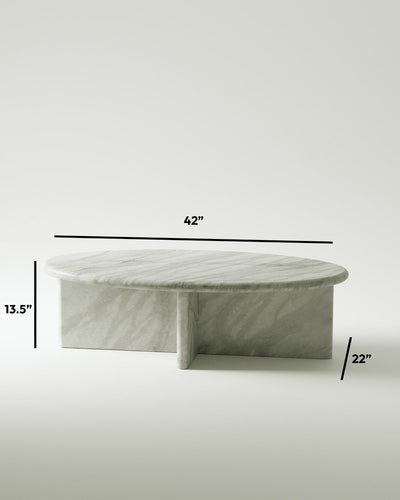 Pernella Petite Oval Coffee Table in Solid Stone-img76