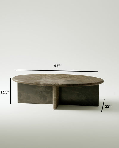 Pernella Petite Oval Coffee Table in Solid Stone-img52
