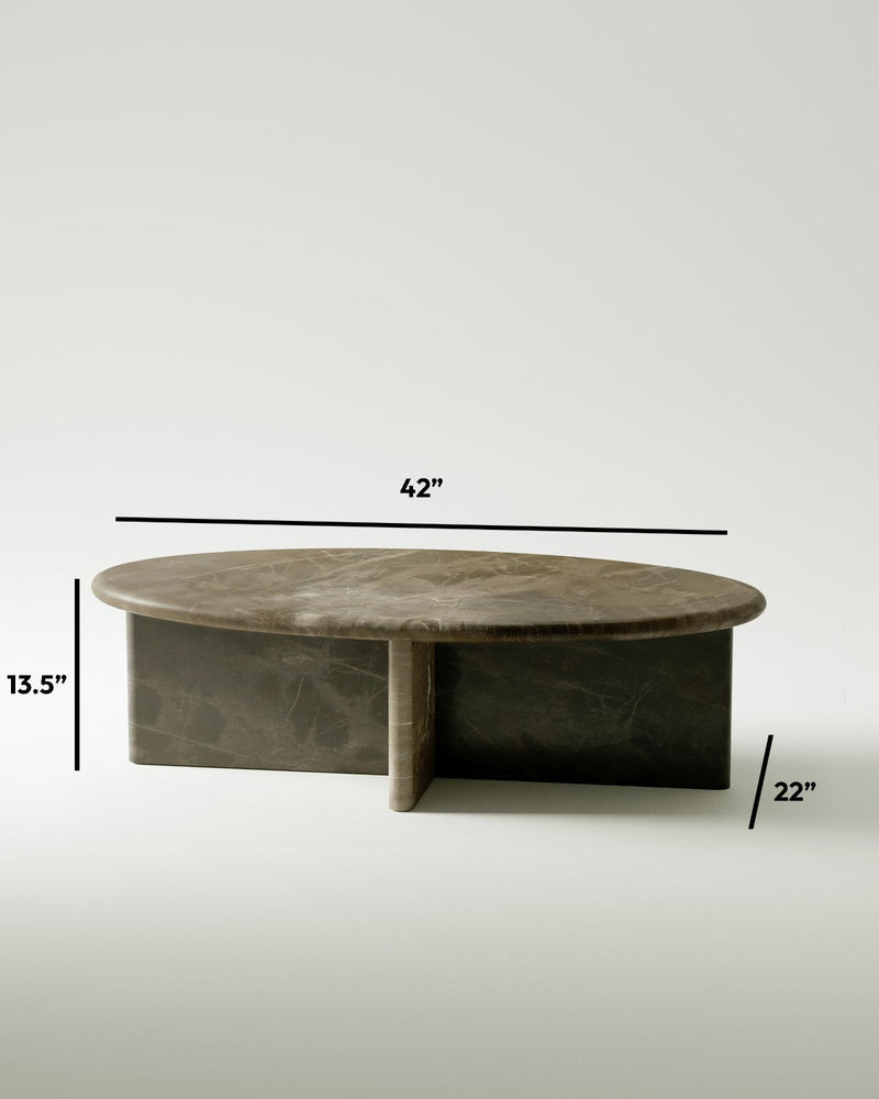 Pernella Petite Oval Coffee Table in Solid Stone-img15