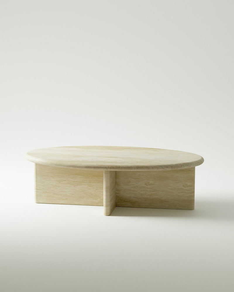 Pernella Petite Oval Coffee Table in Solid Stone-img1