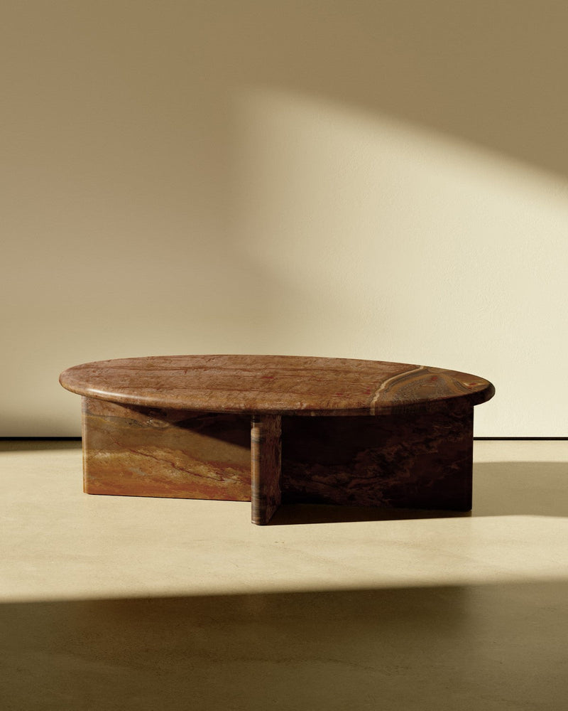 Pernella Petite Oval Coffee Table in Solid Stone-img88