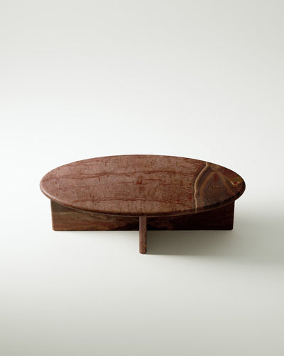 Pernella Petite Oval Coffee Table in Solid Stone-img86