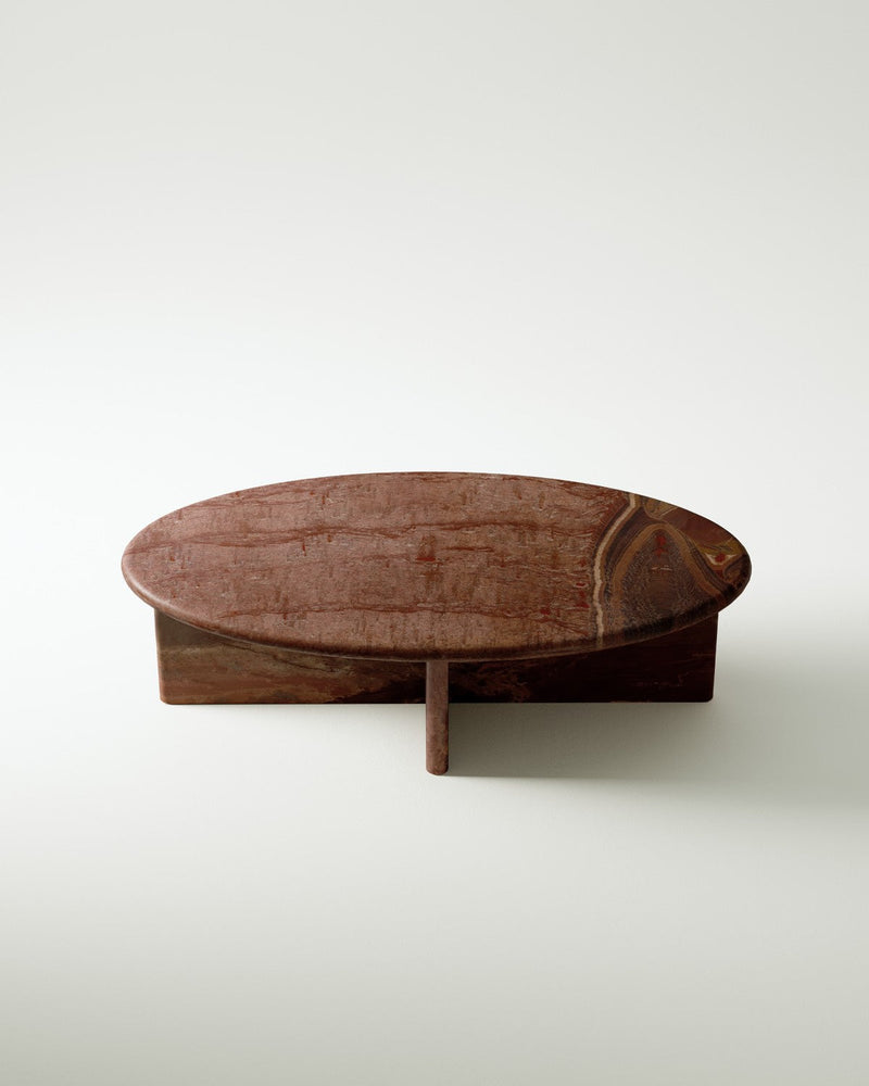 Pernella Petite Oval Coffee Table in Solid Stone-img12