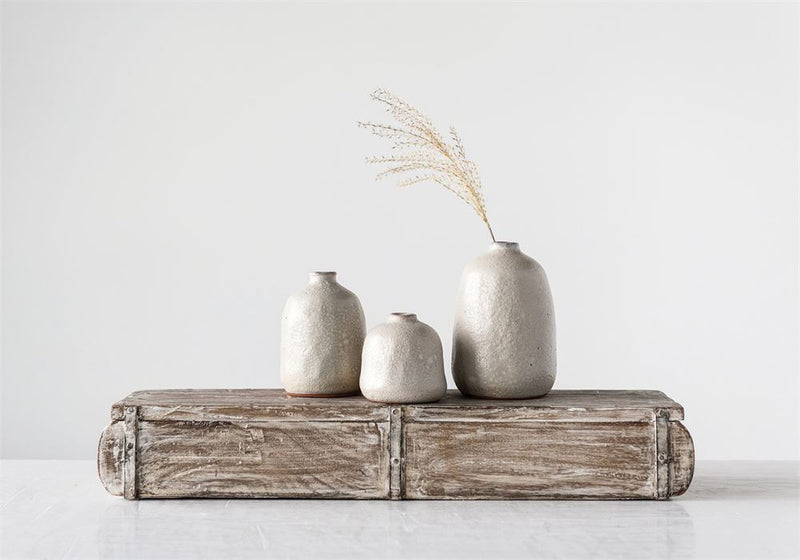 Set of 3 Terracotta Vases in Grey Sand-img85