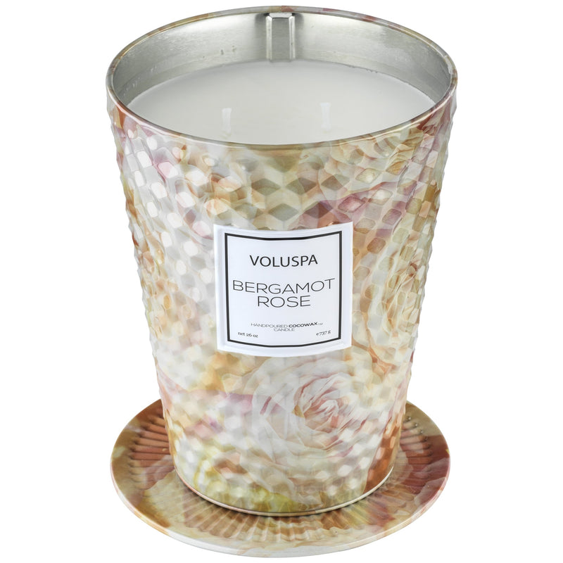 2 Wick Tin Table Candle in Bergamot Rose design by Voluspa-img22