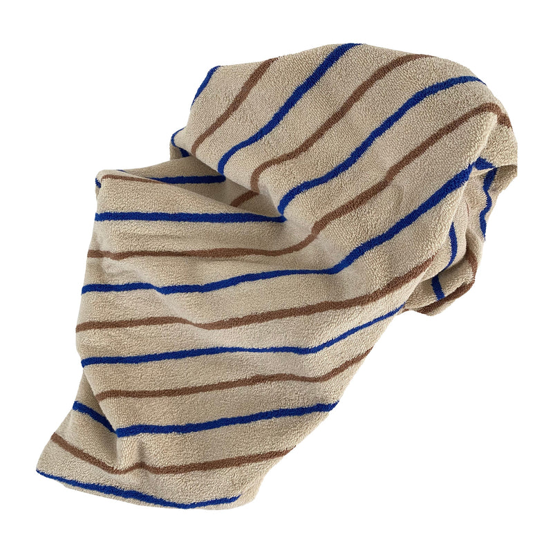 Large Raita Towel in Caramel / Optic Blue-img83